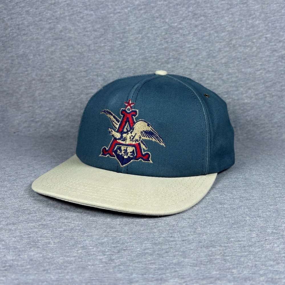Vintage Anheuser-Busch Eagle Trucker Hat Snap Back Cap One Size Blue USA 1996